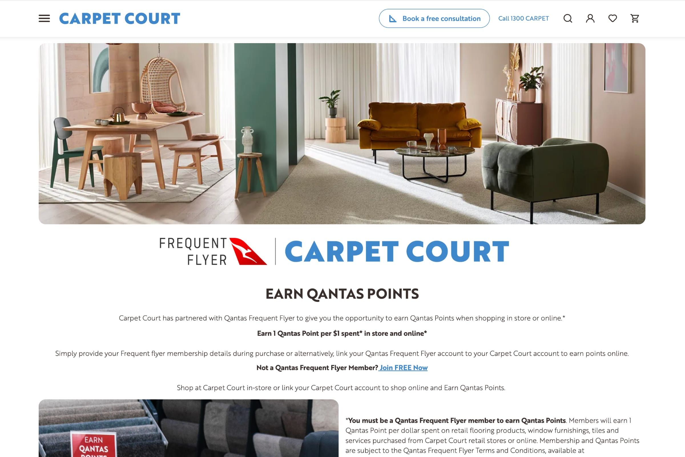 Carpet Court - Qantas API Integration image